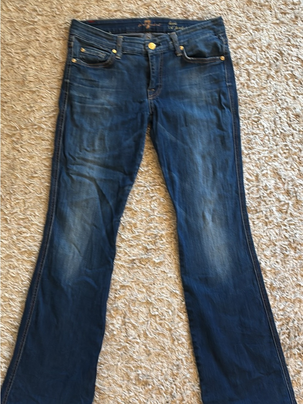 7 For All Mankind Dark Blue Flare Jeans